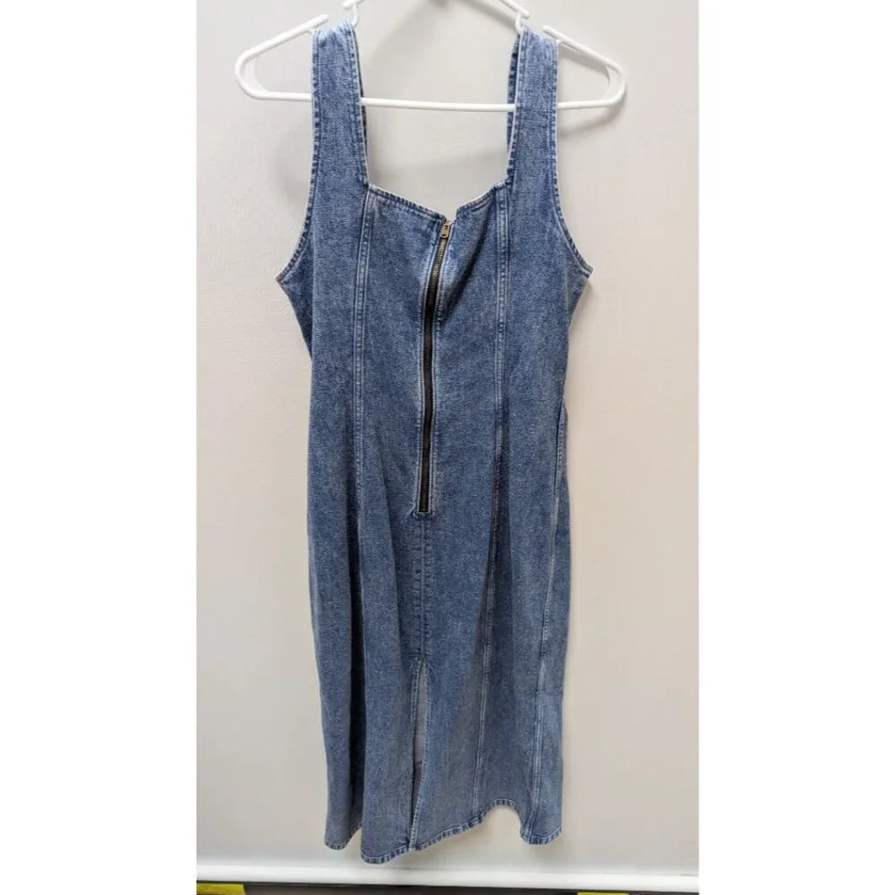 Abercrombie & Fitch Medium Wash Denim Maxi Dress